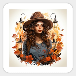 wanderer in autumn Sticker